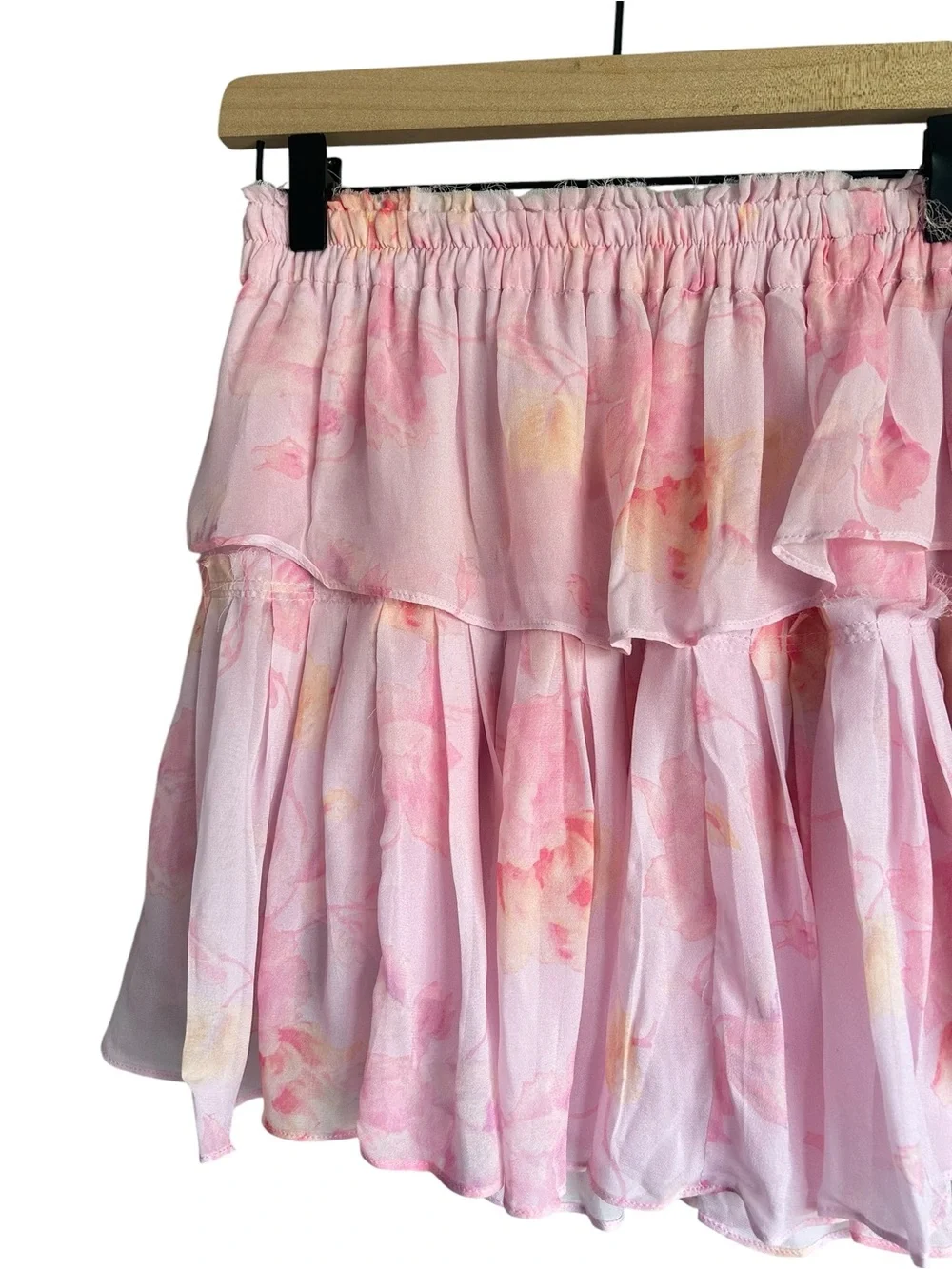 LoveShackFancy Summer Morning Ruffle Mini Skirt Size Small Pink